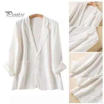 Женский повседневный костюм, пальто с лацканами, однобортный пиджак с длинными рукавами и карманами, однотонная свободная деловая верхняя одежда L бежевый