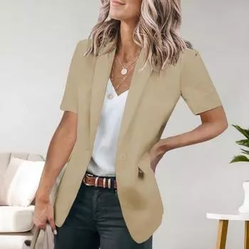 Женский повседневный костюм, пальто с лацканами, короткий однотонный костюм, куртка с рукавами, цветные карманы с клапанами, деловая верхняя одежда XXXL чёрный