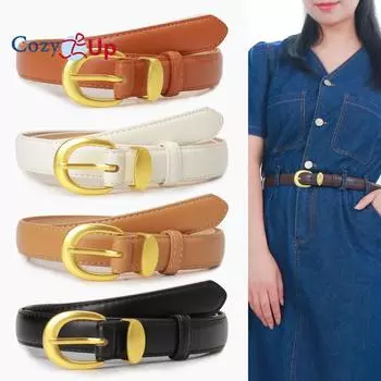 Женский повседневный кожаный ремень для джинсов 103x2.4cm белый