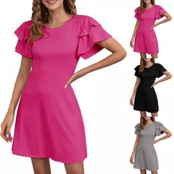 Женский повседневный круглый вырез сексуальный витой средней длины женский свитер бедра юбка S чёрный