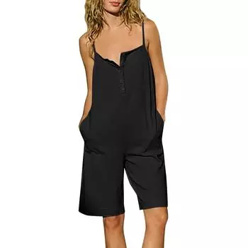 Женский повседневный летний комбинезон с короткими рукавами и широкими штанинами, женский комбинезон для рабочей одежды S розовый