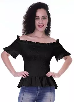 Женский повседневный летний топ с открытыми плечами Moomaya, однотонный, с коротким рукавом 2XL чёрный