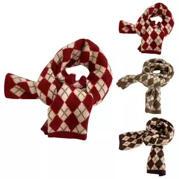 Женский повседневный модный балийский шарф с ромбовидным узором One Size коричневый