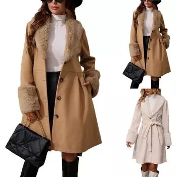 Женский повседневный модный кардиган средней длины с лацканами, однобортный тренч на завязках L