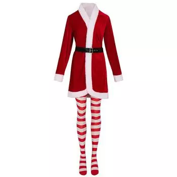 Женский повседневный модный комплект платьев для рождественской вечеринки L красный