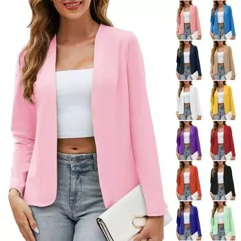 Женский повседневный модный однотонный кардиган, пиджак XL хаки