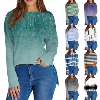 Женский повседневный модный однотонный свитер с круглым вырезом и длинными рукавами L чёрный