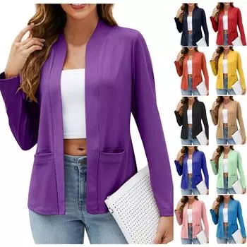 Женский повседневный модный однотонный топ с карманами, женская куртка-кардиган XL зелёный