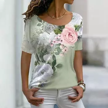 Женский повседневный модный принт с длинным рукавом и воротником-лацканами, удобный пуловер XXXXL зелёный