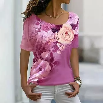 Женский повседневный модный принт с длинным рукавом и воротником-лацканами, удобный пуловер L синий