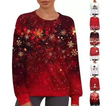 Женский повседневный модный принт с круглым вырезом и длинным рукавом, свитер-топ L армия зеленый