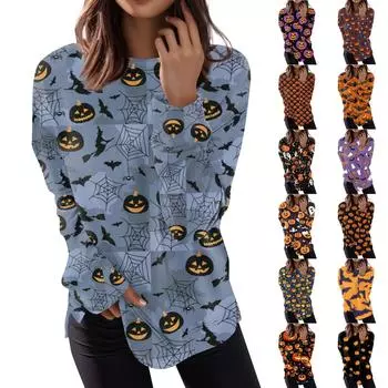 Женский повседневный модный пуловер с длинным рукавом и круглым вырезом с принтом L жёлтый