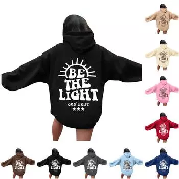 Женский повседневный модный спортивный костюм с принтом, повседневная толстовка с капюшоном и длинными рукавами XXL верблюд