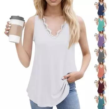 Женский повседневный модный топ без рукавов с V-образным вырезом и цветочным узором XXXL