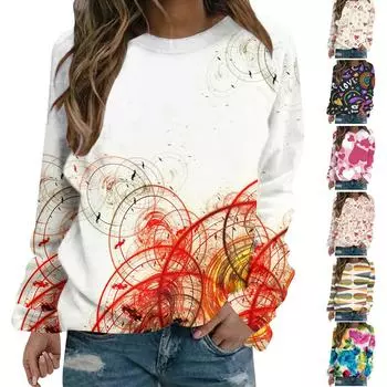 Женский повседневный модный топ с длинными рукавами и круглым вырезом, пуловер с длинными рукавами, осенне-зимний трикотаж, свитер с длинными рукавами L чёрный