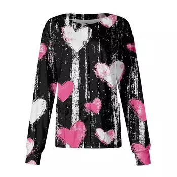 Женский повседневный однобортный однобортный кардиган с длинным рукавом и принтом, рабочая одежда, топ L