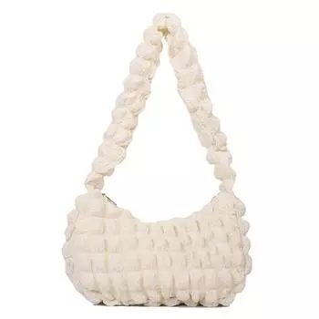 Женский повседневный плиссированный клатч, женский кошелек с брошками, стеганая плиссированная сумка-слинг, сумка-пуховик чёрный