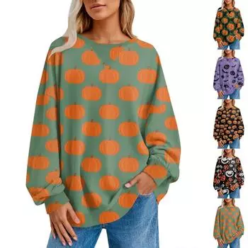 Женский повседневный полосатый пуловер, рубашка с длинным рукавом, толстовка большого размера S