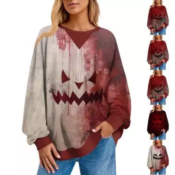 Женский повседневный полосатый пуловер, рубашка с длинным рукавом, толстовка большого размера M