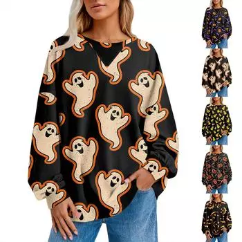 Женский повседневный полосатый пуловер, рубашка с длинным рукавом, толстовка большого размера S чёрный