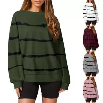 Женский повседневный пуловер с принтом, рубашка с длинным рукавом, толстовка большого размера XL белый