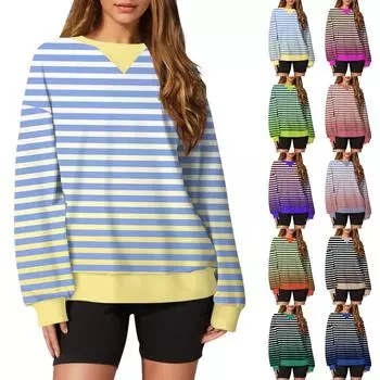 Женский повседневный пуловер с принтом, рубашка с длинным рукавом, толстовка большого размера XXL