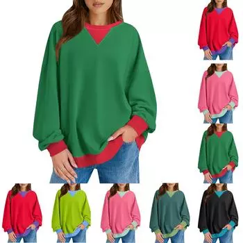 Женский повседневный пуловер с принтом, рубашка с длинным рукавом, толстовка большого размера XL