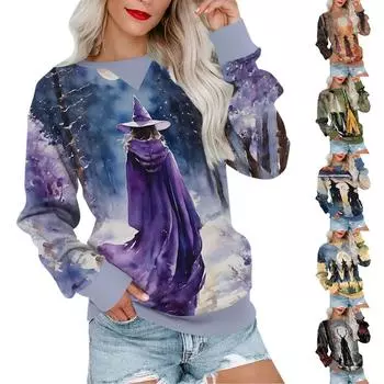 Женский повседневный пуловер с принтом, рубашка с длинным рукавом, толстовка большого размера M жёлтый