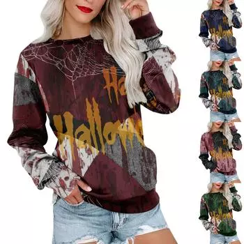 Женский повседневный пуловер с принтом, рубашка с длинным рукавом, толстовка большого размера XL розовый