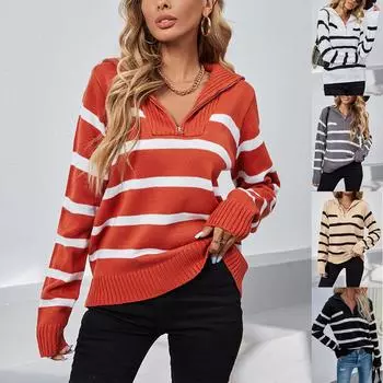 Женский повседневный пуловер с принтом, свитер с высоким воротом и длинными рукавами S хаки