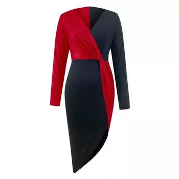 Женский повседневный пуловер с v-образным вырезом и повязкой на голову с застежкой-молнией, нерегулярное платье XXXL кофейный