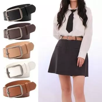 Женский повседневный ремень с регулируемой длиной и несколькими отверстиями, дизайн пояса из искусственной кожи с металлической пряжкой, костюм кофейный