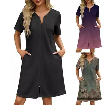 Женский повседневный сарафан длиной до колена, модное удобное платье M синий