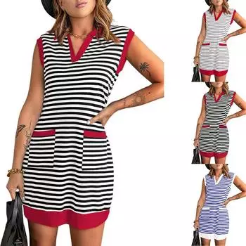 Женский повседневный сарафан длиной до колена, модное удобное платье M чёрный