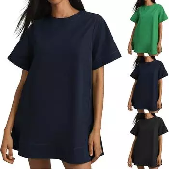 Женский повседневный сарафан длиной до колена, модное удобное платье M чёрный