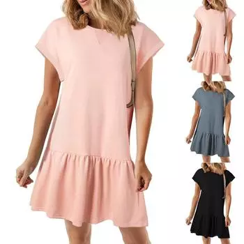 Женский повседневный сарафан длиной до колена, модное удобное платье M чёрный