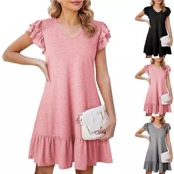 Женский повседневный сарафан длиной до колена, модное удобное платье M зелёный