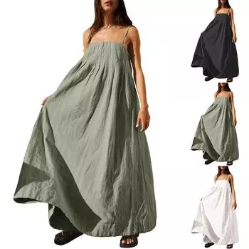 Женский повседневный сарафан длиной до колена, модное удобное платье S