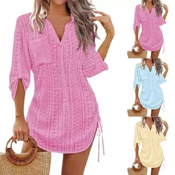 Женский повседневный сарафан длиной до колена, модное удобное платье M чёрный