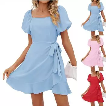 Женский повседневный сарафан длиной до колена, модное удобное платье M чёрный