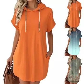 Женский повседневный сарафан длиной до колена, модное удобное платье M чёрный