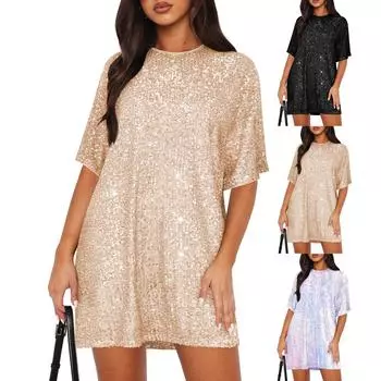 Женский повседневный сарафан длиной до колена, модное удобное платье M чёрный