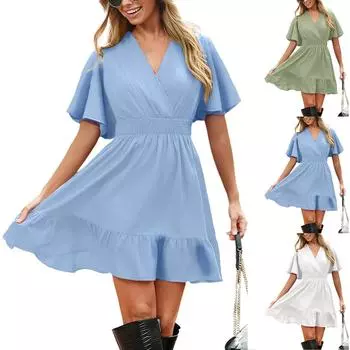 Женский повседневный сарафан длиной до колена, модное удобное платье M чёрный