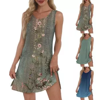 Женский повседневный сарафан длиной до колена, модное удобное платье M чёрный