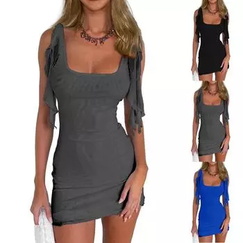 Женский повседневный сарафан длиной до колена, модное удобное платье M синий