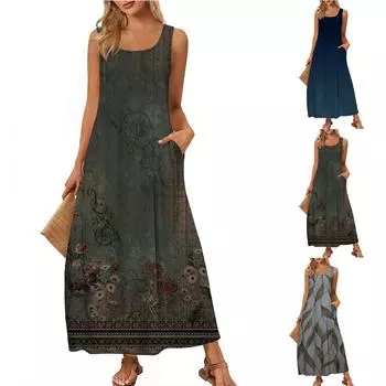 Женский повседневный сарафан длиной до колена, модное удобное платье S чёрный