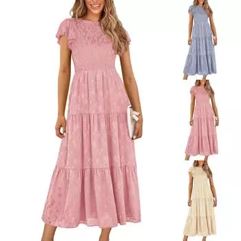 Женский повседневный сарафан длиной до колена, модное удобное платье M синий