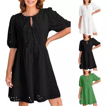 Женский повседневный сарафан длиной до колена, модное удобное платье M синий