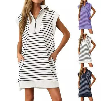 Женский повседневный сарафан длиной до колена, модное удобное платье S синий