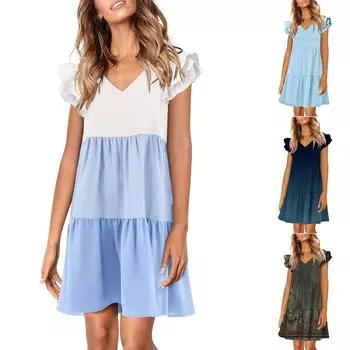 Женский повседневный сарафан длиной до колена, модное удобное платье M чёрный